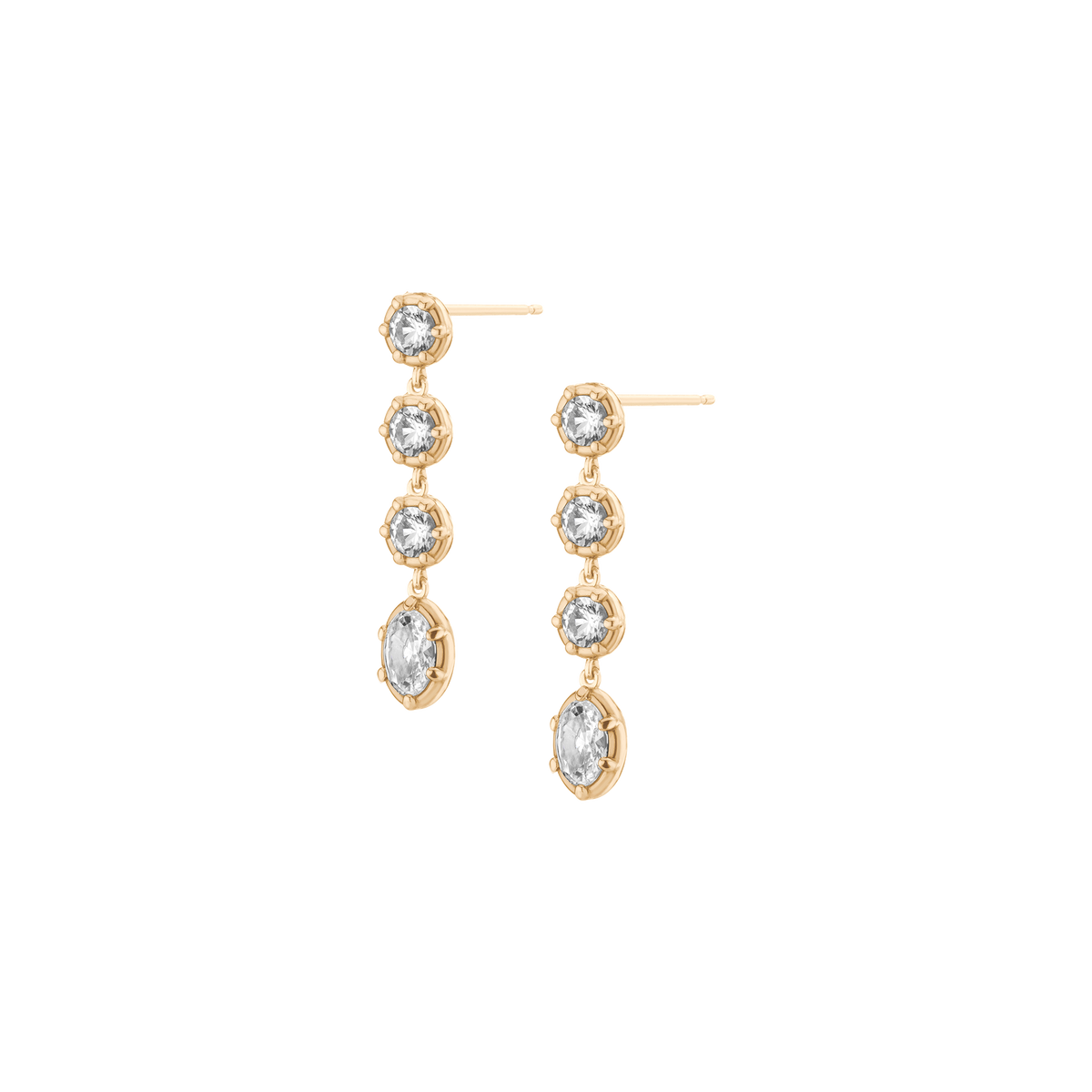 Aurate x Molly Dickson: Georgian Tennis Earrings Vermeil Yellow Gold