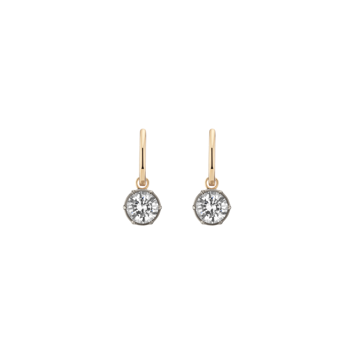 Aurate x Molly Dickson: Georgian Drop Huggie Earrings Vermeil Black Rhodium 7mm First