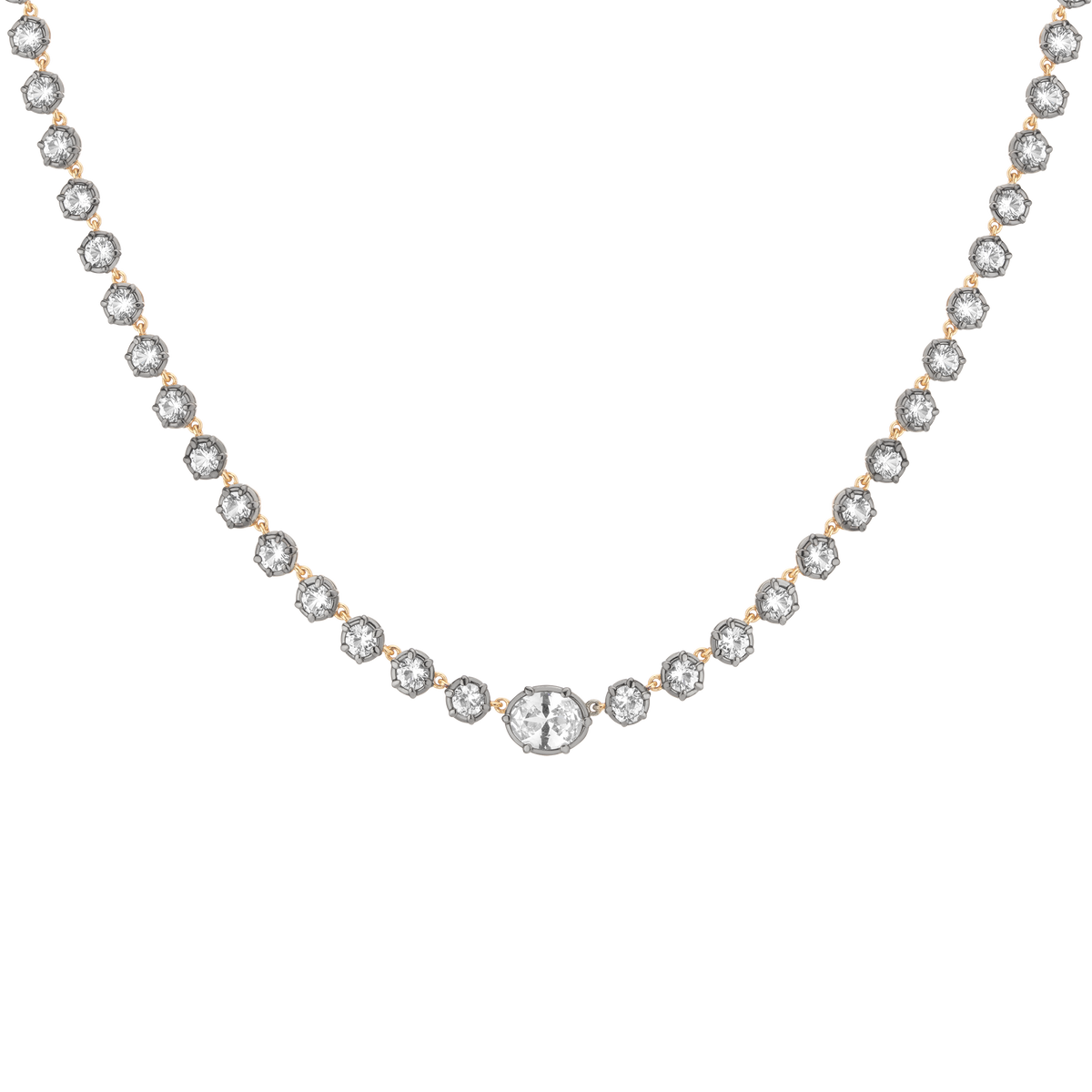 Aurate x Molly Dickson: Georgian Tennis Necklace Vermeil Black Rhodium Gold 15in First