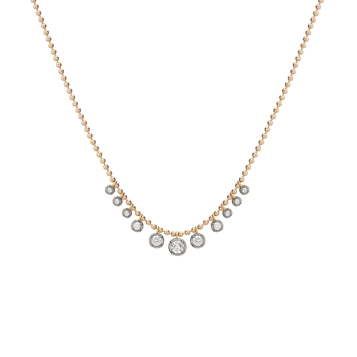Aurate x Molly Dickson: Graduated Georgian Chain Necklace Vermeil Black Rhodium 16in First