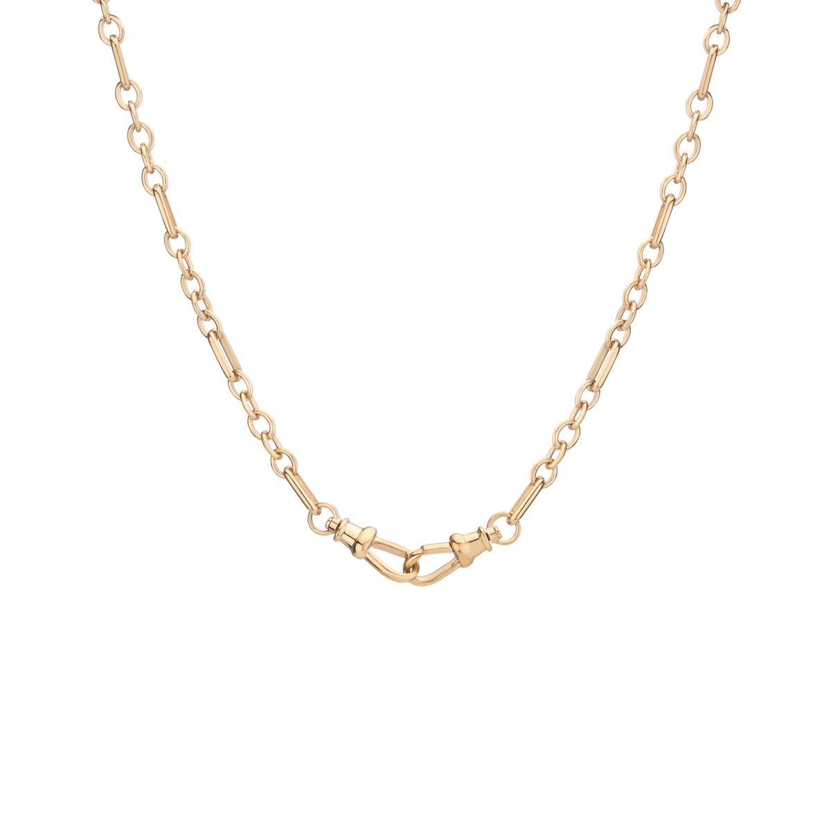 Aurate x Molly Dickson: Double Clasp Chain Necklace Vermeil Yellow Gold 18in 22in First