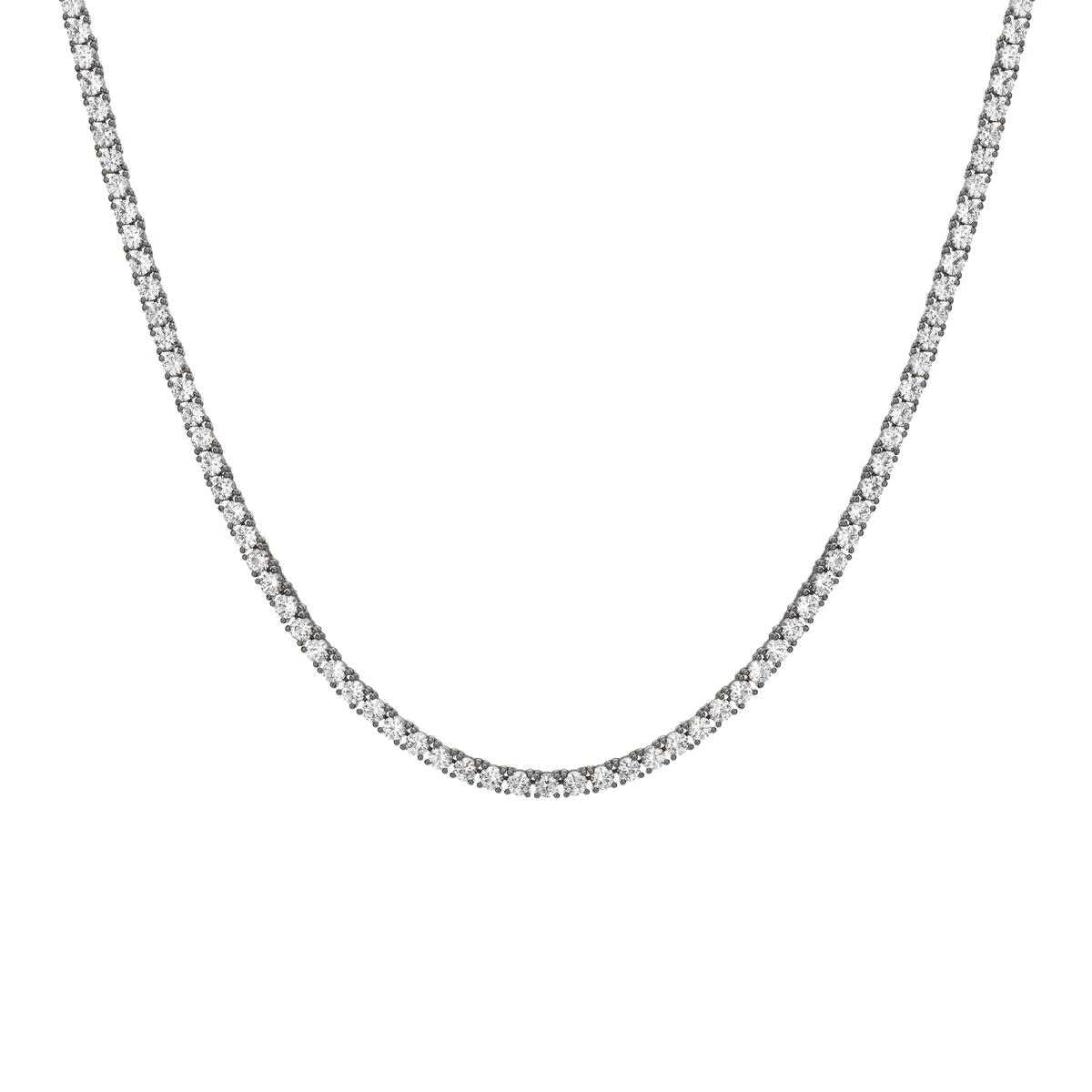Aurate x Molly Dickson: Classic Black Rhodium Tennis Necklace Vermeil Black Rhodium 16in 13ct First