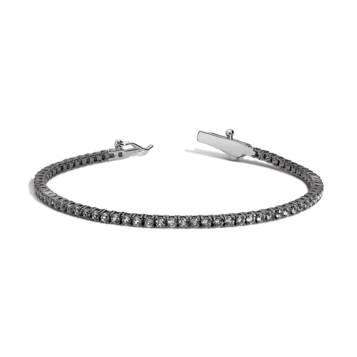 Aurate x Molly Dickson: Classic Black Rhodium Tennis Bracelet Vermeil Black Rhodium 3ct 6in 6.5in 7in 7.5in