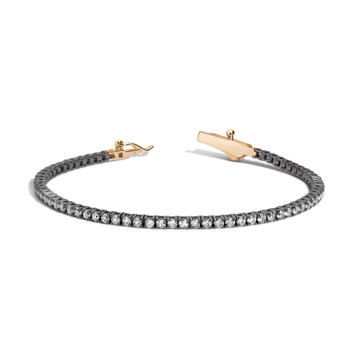 Aurate x Molly Dickson: Classic Black Rhodium Tennis Bracelet Vermeil Black Rhodium 3ct 6in 6.5in 7in 7.5in