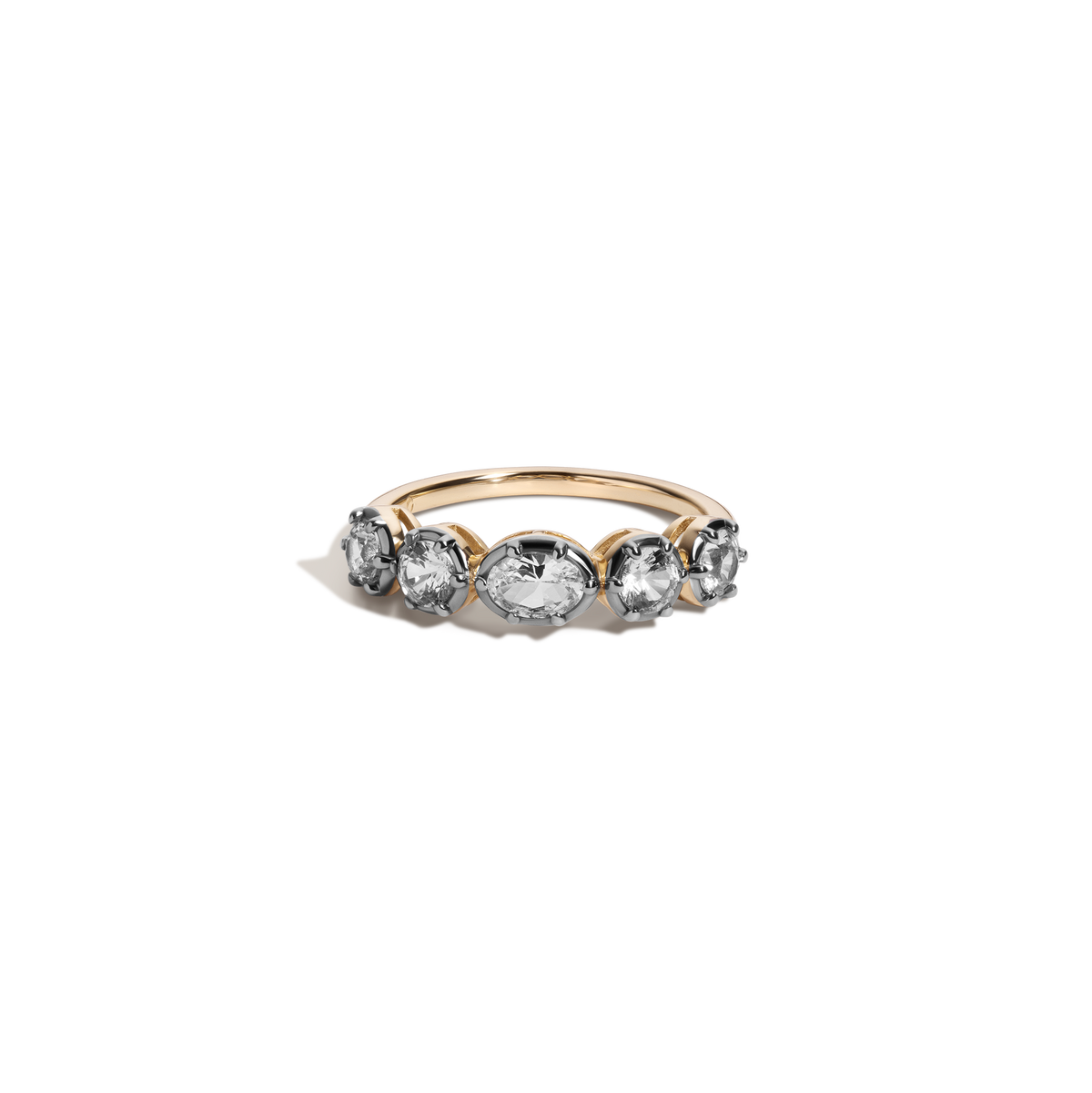 Aurate x Molly Dickson: Georgian Half Eternity Ring Vermeil Black Rhodium First