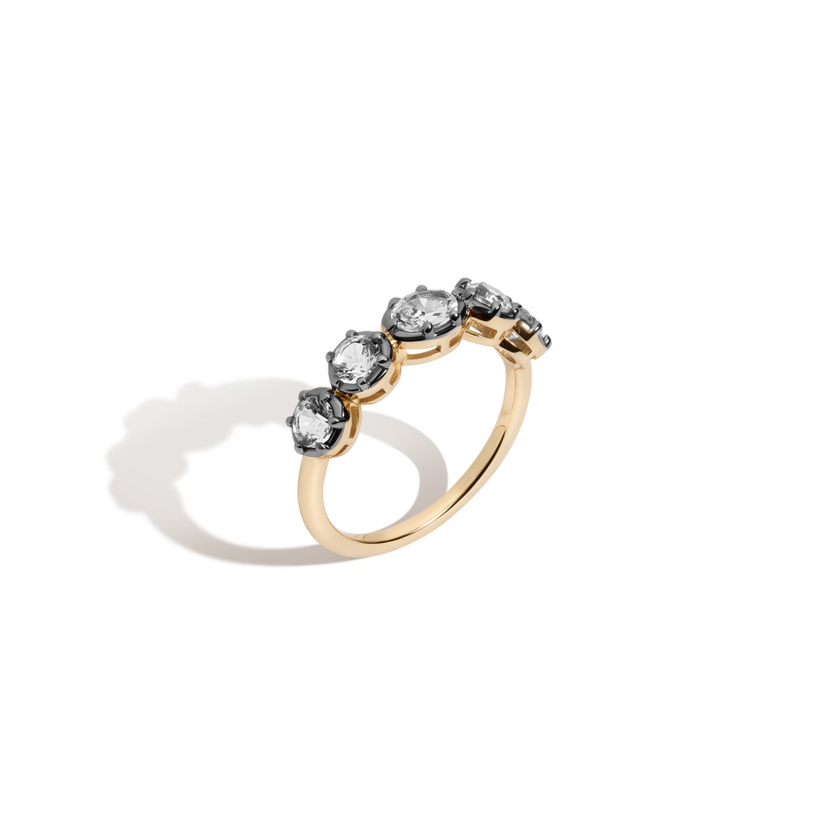 Aurate x Molly Dickson: Georgian Half Eternity Ring Vermeil Black Rhodium