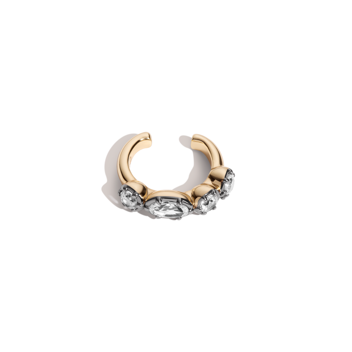 Aurate x Molly Dickson: Georgian Half Eternity Ear Cuff Vermeil Black Rhodium 