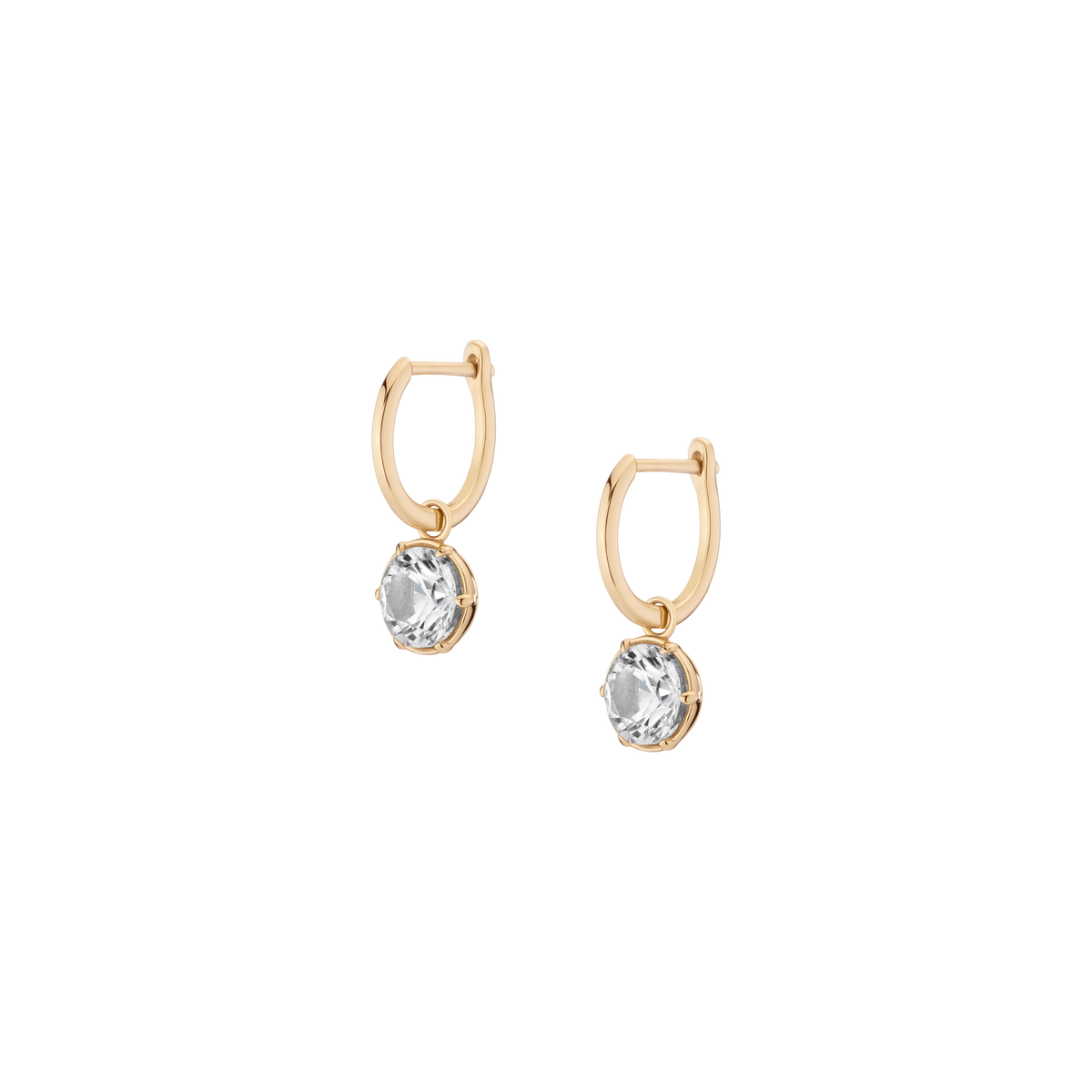 Aurate x Molly Dickson: Georgian Drop Huggie Earrings Vermeil Yellow Gold 7mm