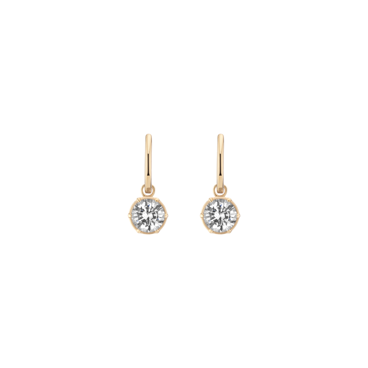 Aurate x Molly Dickson: Georgian Drop Huggie Earrings Vermeil Yellow Gold 7mm First