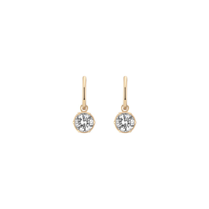 Aurate x Molly Dickson: Georgian Drop Huggie Earrings Vermeil Yellow Gold 7mm First