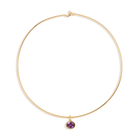 Lab Grown Amethyst Oval Pendant Collar Necklace
