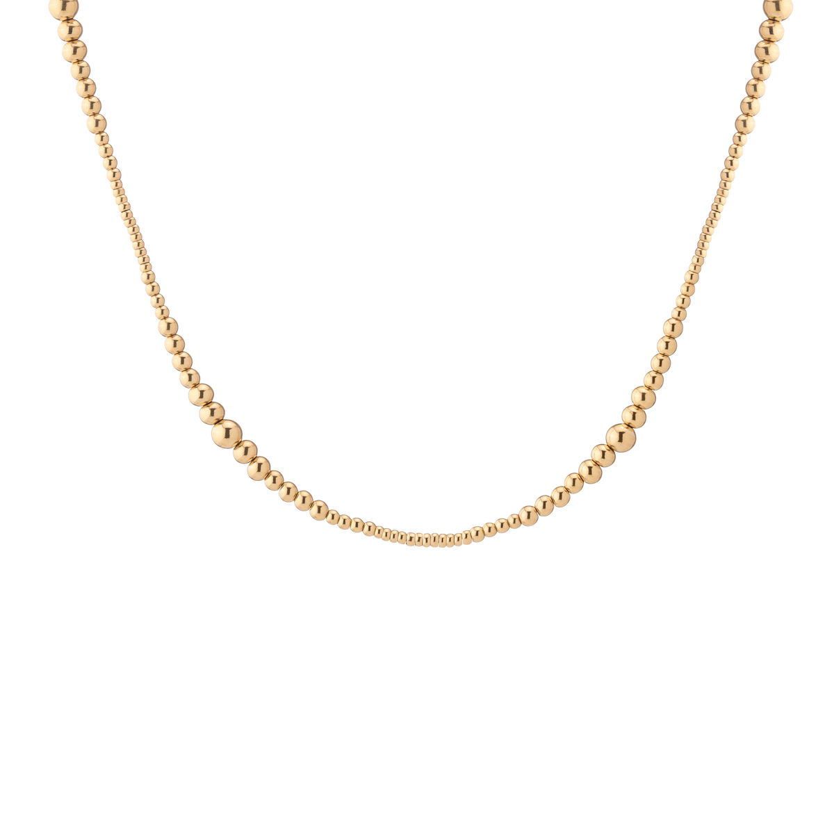 Graduated Ball Chain Necklace Stainless Steel Yellow Gold 16in First