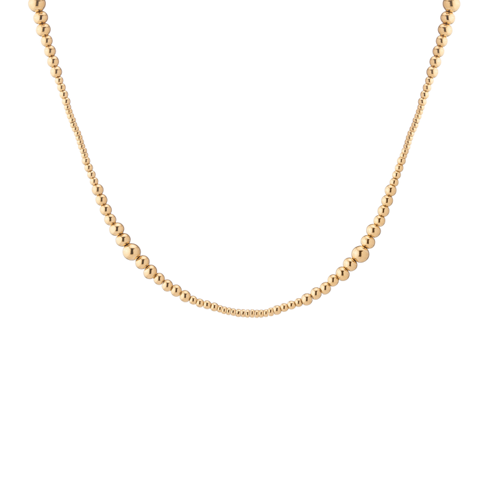 Graduated Ball Chain Necklace Stainless Steel Yellow Gold 16in First