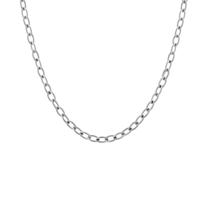 Link Chain Necklace Stainless Steel White Gold 16in First
