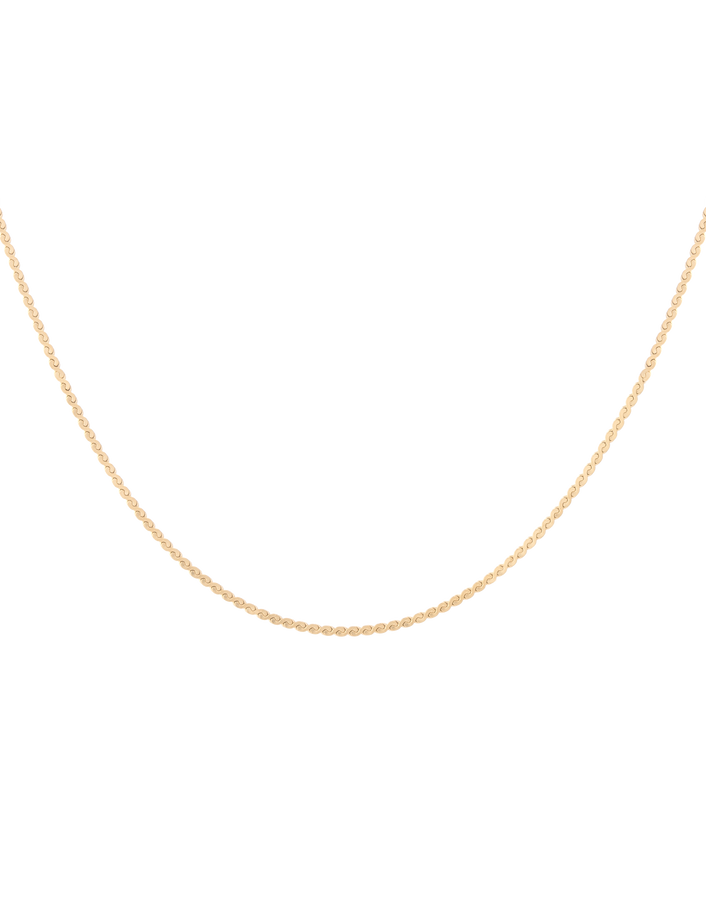 Wave Chain Necklace Stainless Steel Yellow Gold 18in First