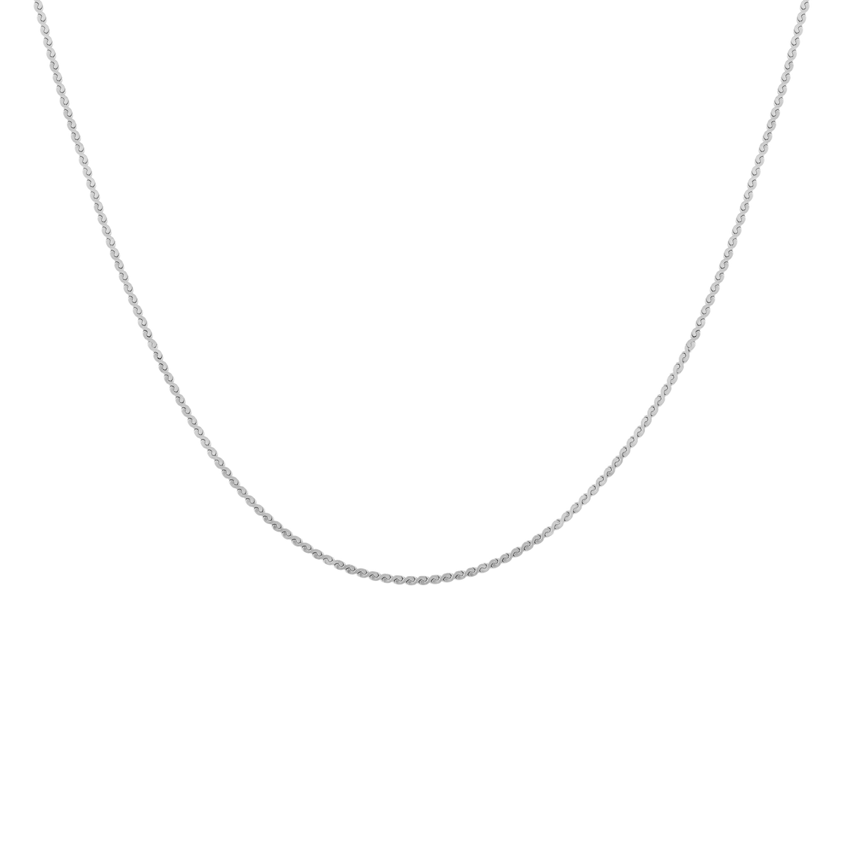 Wave Chain Necklace Stainless Steel White Gold 18in First