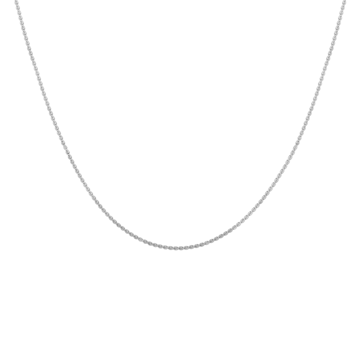 Wave Chain Necklace Stainless Steel White Gold 18in First