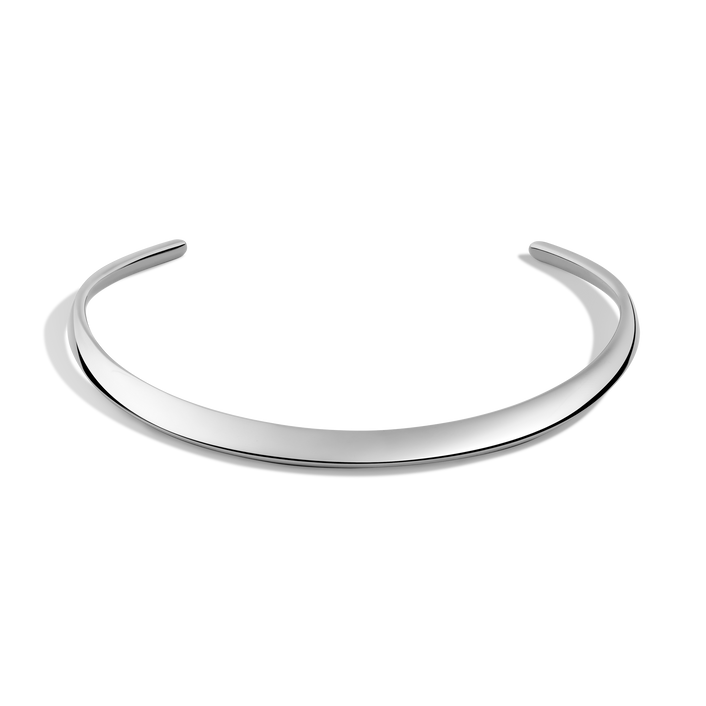 Bold Collar Necklace Stainless Steel White Gold One-size First