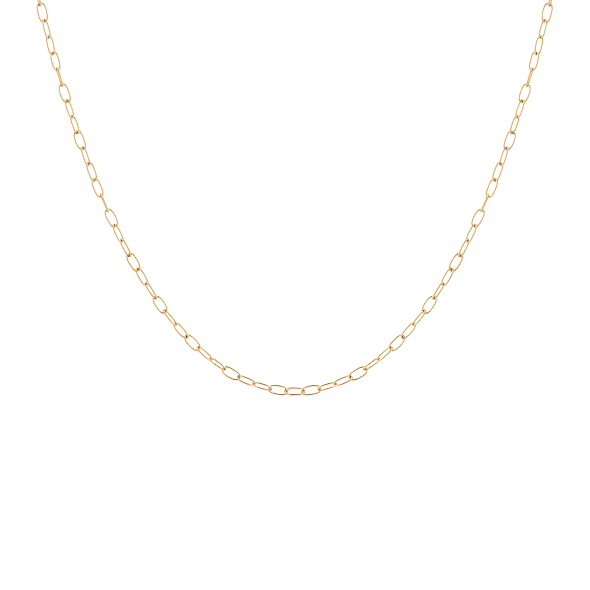 Unbreakable Mini Paperclip Chain Necklace Stainless Steel Yellow Gold 18in First