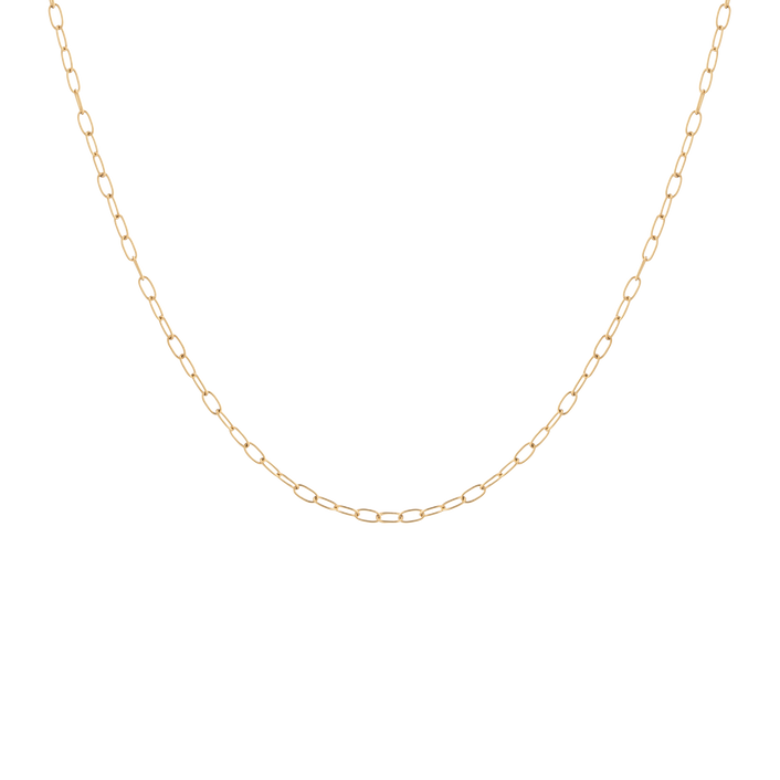 Unbreakable Mini Paperclip Chain Necklace Stainless Steel Yellow Gold 18in First