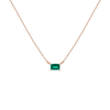 Birthstone Baguette Necklace Vermeil 14K 18K Rose Gold Emerald - May First