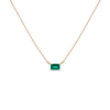 Birthstone Baguette Necklace Vermeil 14K 18K Yellow Gold Emerald - May First