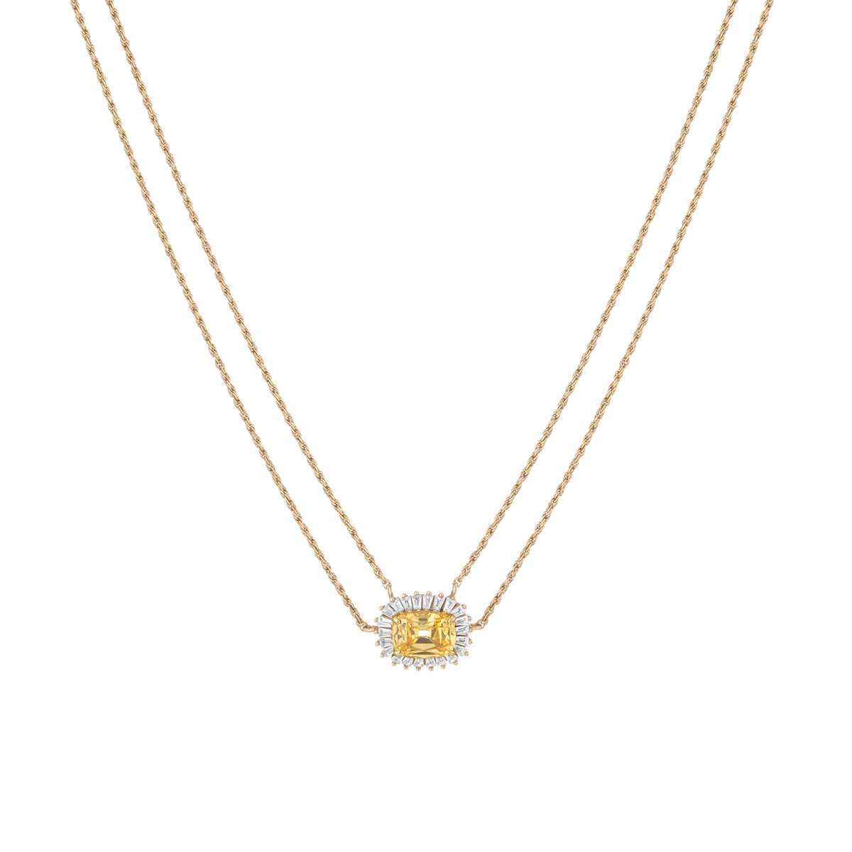 Lab Grown Yellow Canary Alexandra Necklace Yellow Gold Vermeil 16in First