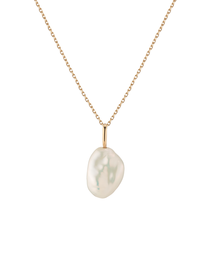 Baroque Pearl Pendant Necklace Vermeil 14k Yellow Gold Gold First