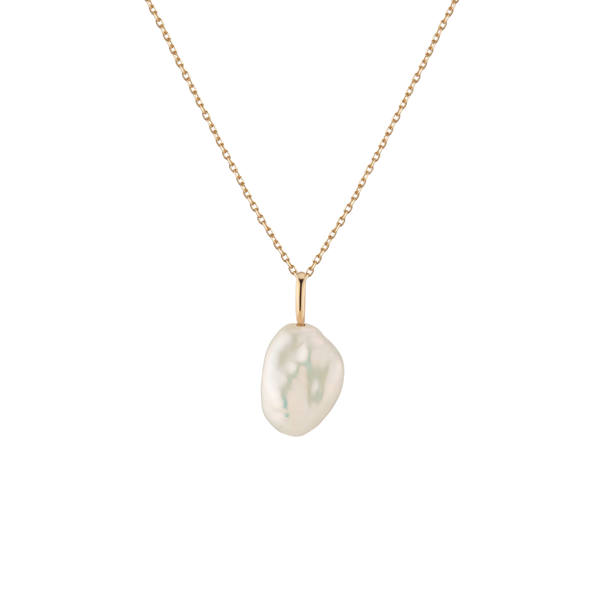 Baroque Pearl Pendant Necklace Vermeil 14k Yellow Gold Gold First