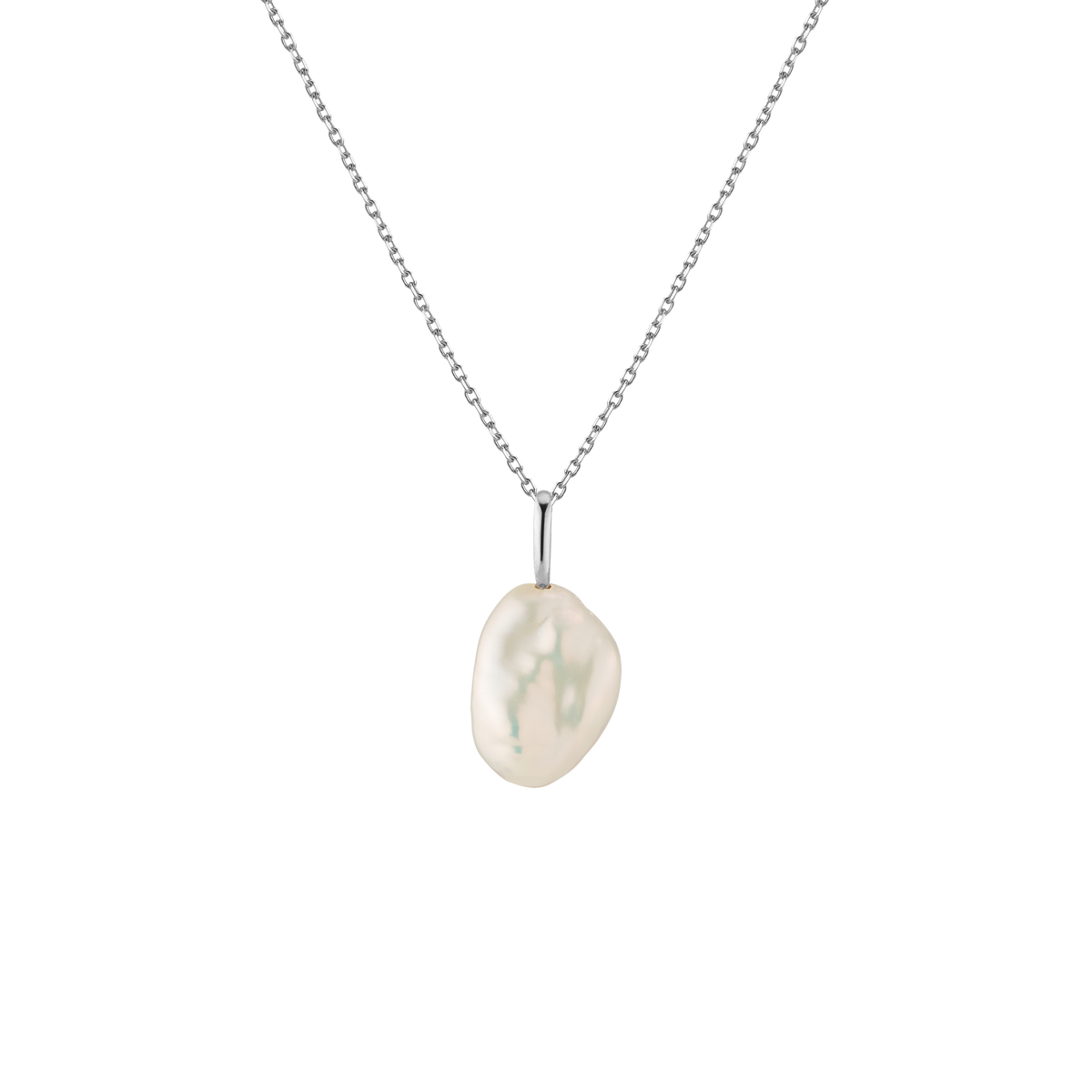 Baroque Pearl Pendant Necklace Vermeil 14k White Gold Gold First