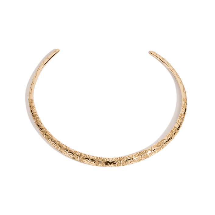 Aurate x Frye: Western Stitch Collar Necklace Yellow Gold Vermeil First 