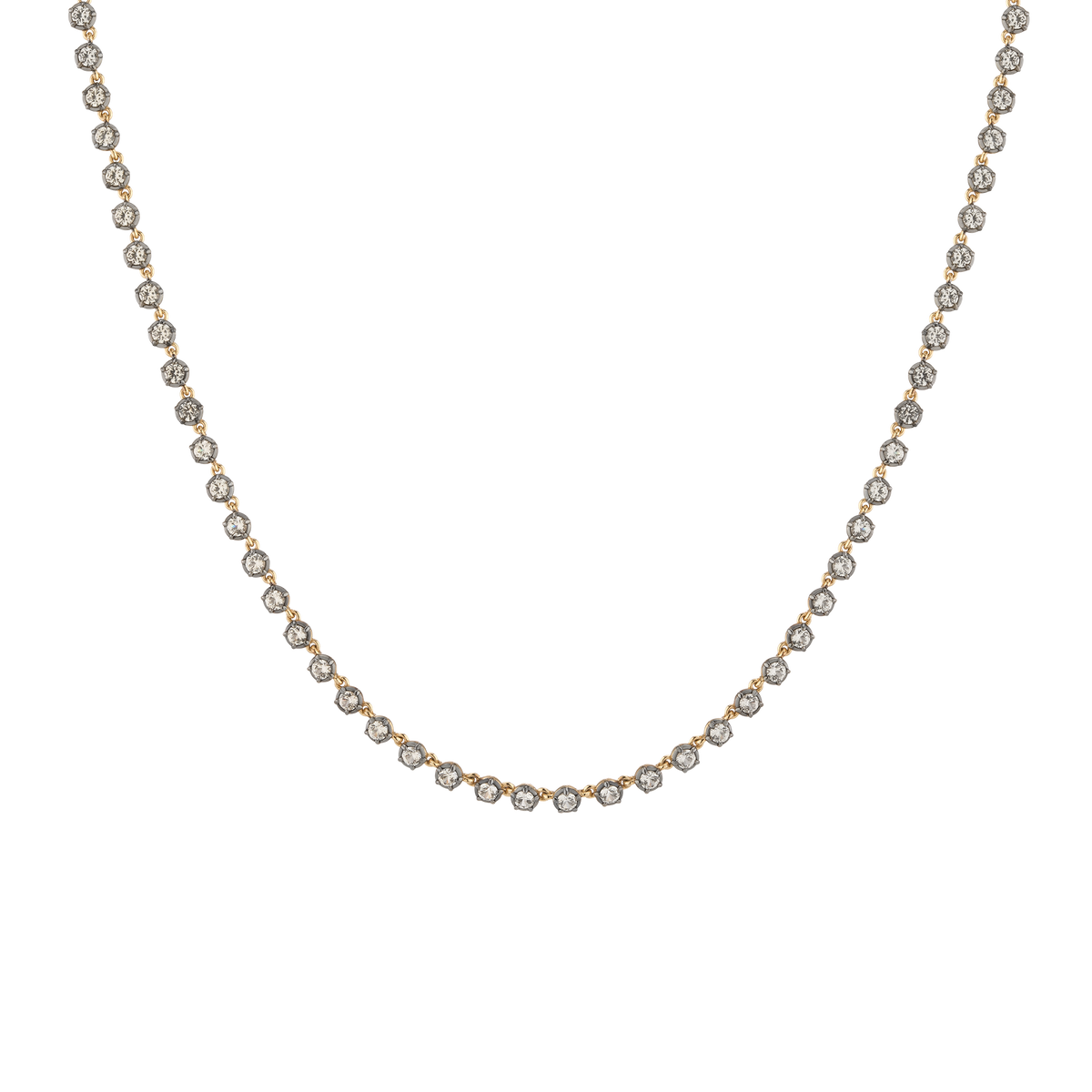 Black Rhodium Georgian Tennis Necklace Vermeil Black 16in First