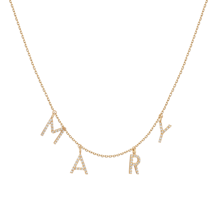 Lab Grown Diamond Pave Station Letter Necklace