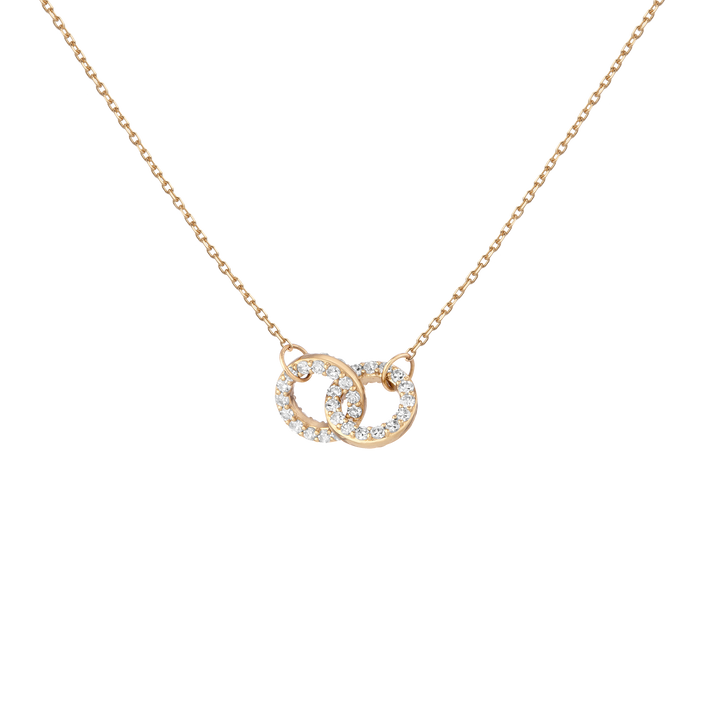 Double Lab Grown Diamond Connection Necklace 14k Yellow Gold First
