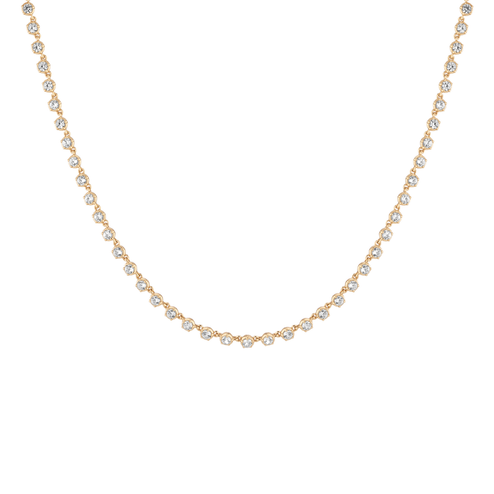 Lab Grown Diamond Georgian Tennis Necklace