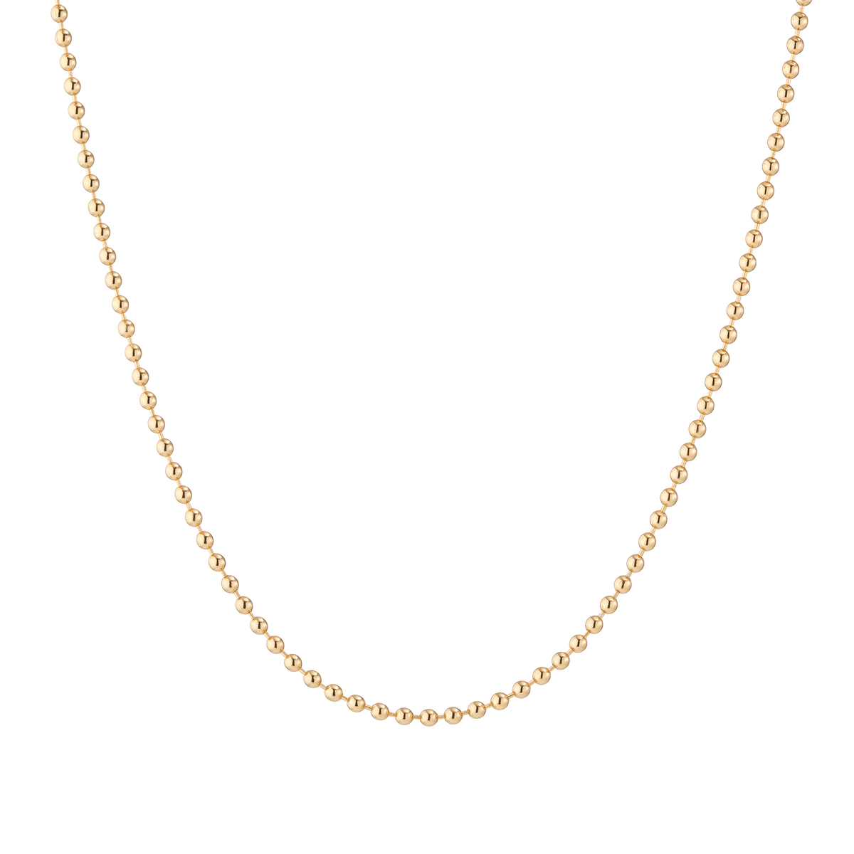 Gold Ball Chain Necklace Vermeil Yellow Gold 16in 18in First