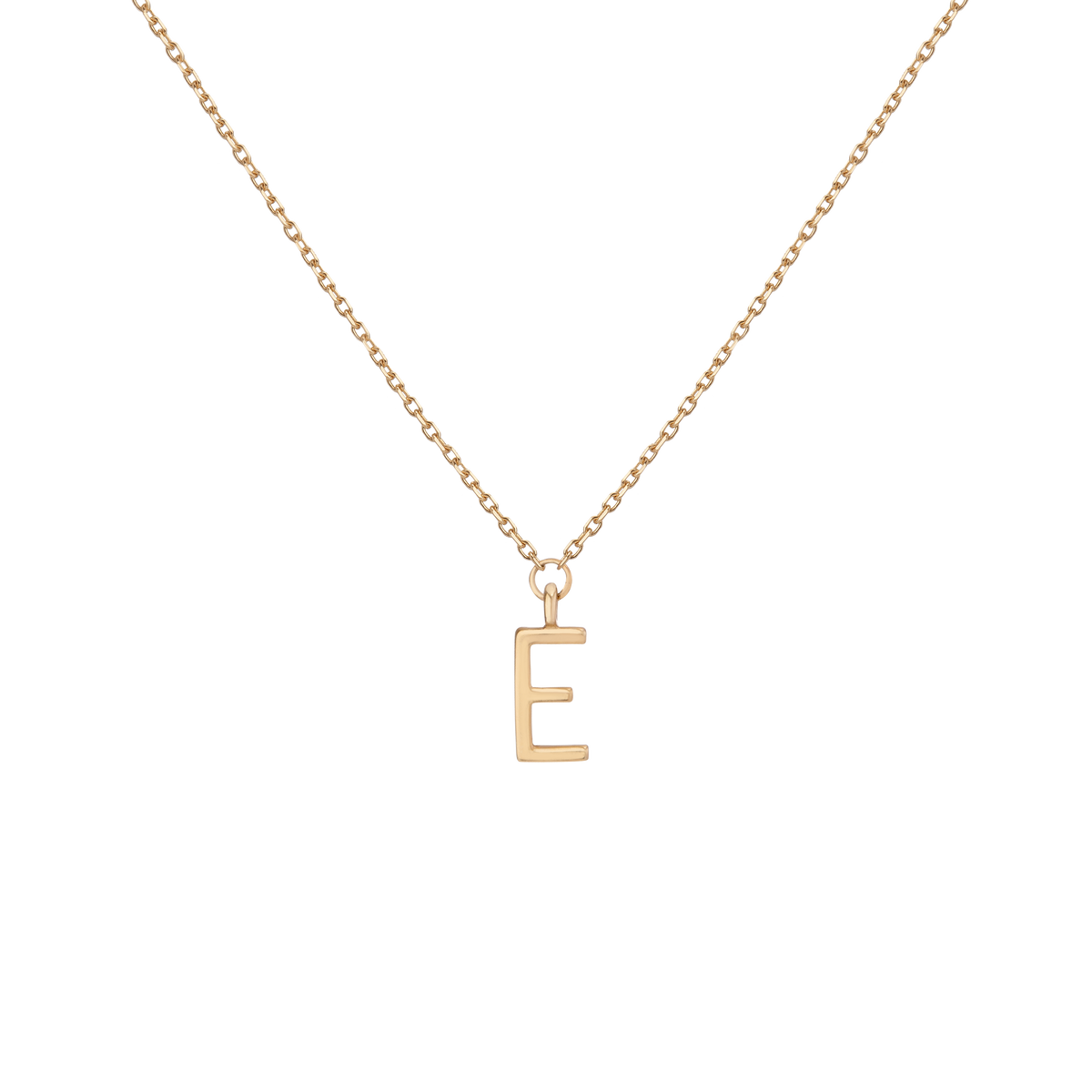 Gold Station Letter Necklace 14k Yellow Gold 1 2 3 4 5 6