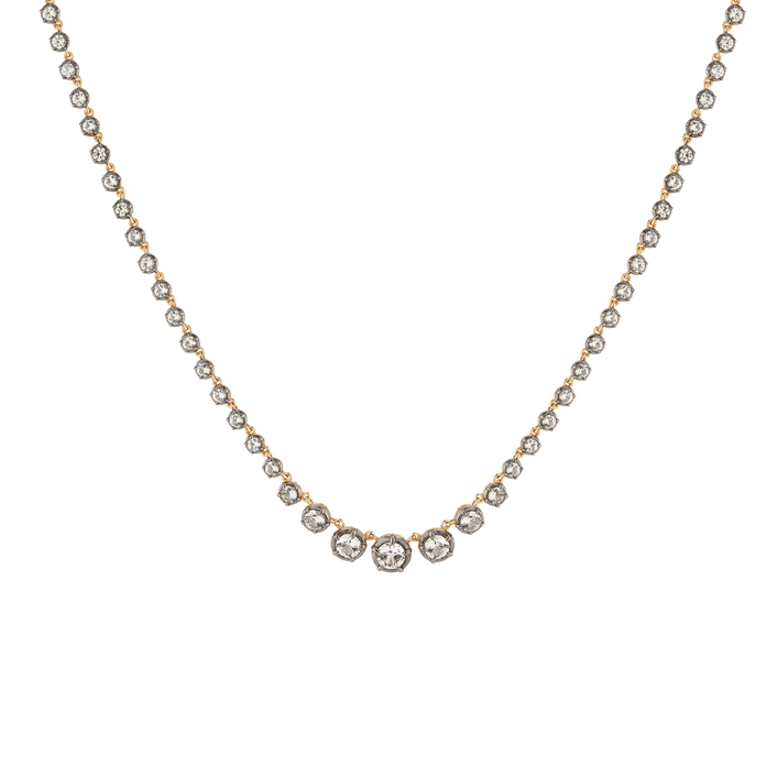 Black Rhodium Graduated Georgian Tennis Necklace