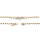 Lab Grown White Sapphire Graduated Georgian Tennis Necklace