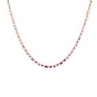 Pink Ombré Mosaic Tennis Necklace