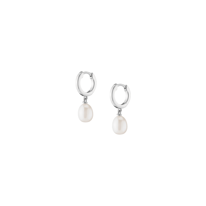 Pearl Drop Huggie Earrings Vermeil 14k 18k White Gold Single Pair First