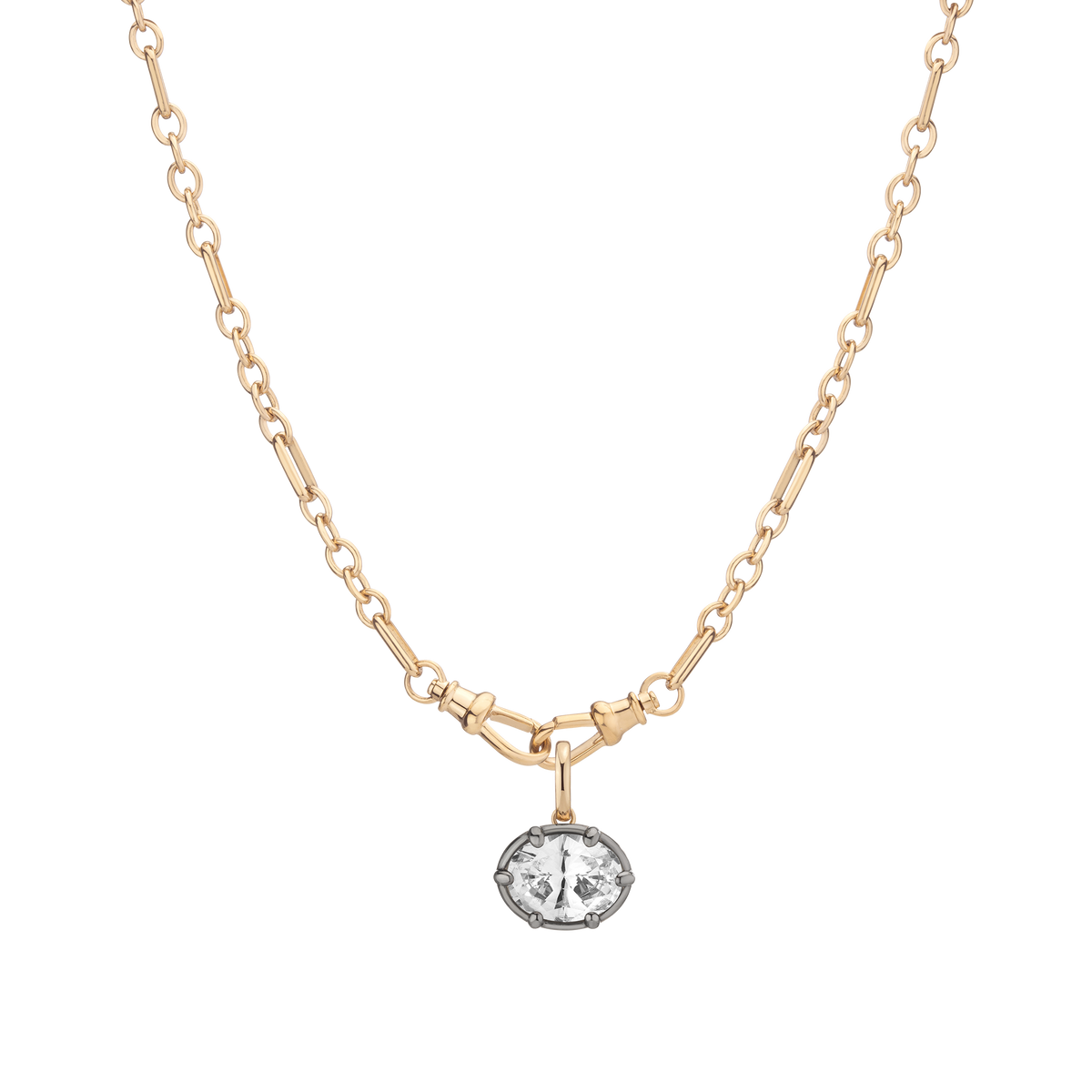 Aurate x Molly Dickson: Georgian Pendant Chain Necklace 18in 22in Oval