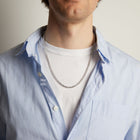 Boyfriend Lab Grown White Sapphire Tennis Necklace