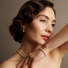 Aurate x Marilyn Monroe: Gold Knot Pearl Drop Earrings