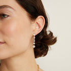 Lab Grown White Sapphire Mosaic Tennis Earrings