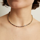 Blue Ombré Mosaic Tennis Necklace
