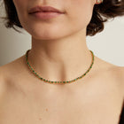 Green Ombré Mosaic Tennis Necklace