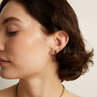 Lab Grown Green Prasiolite Mosaic Stud Earrings