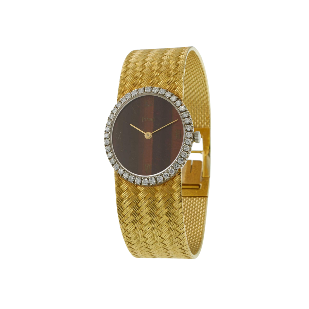 Vintage Piaget Diamond Gold Watch 18k Yellow Gold 6.5in 7in First