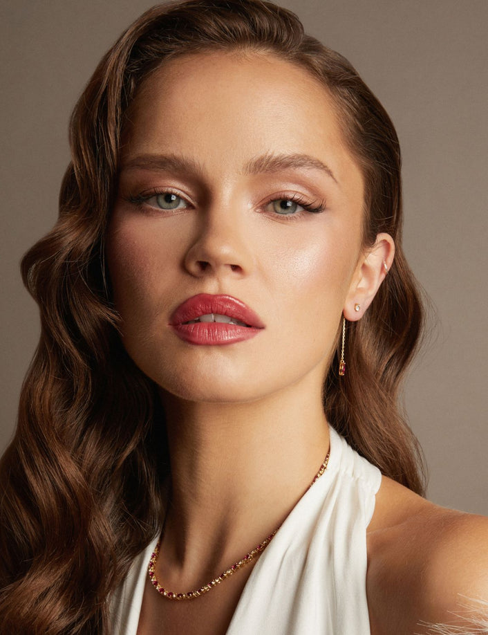 Aurate x Marilyn: Lab Grown Red Marquise Earring Threader